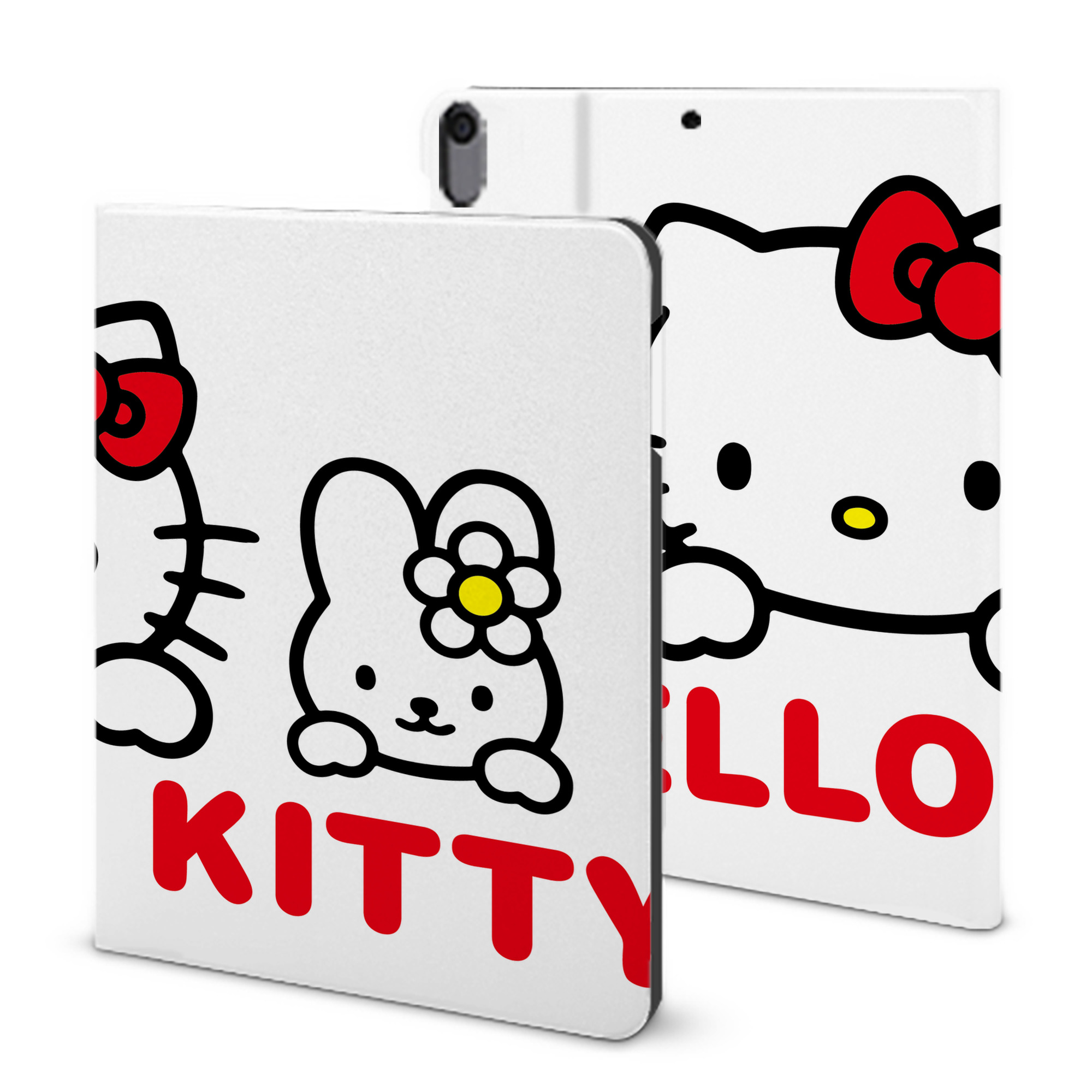 （画像用） Hello Kitty ハローキティ IPad ケース ブック型 PUレザー TPU 耐衝撃 軽量 薄型 ペン収納なし 全面保護 IPad 各モデル対応